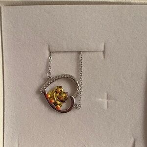 Gold and Silver Duck Pendant Necklace